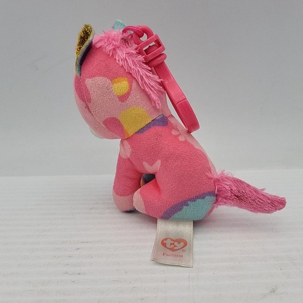 ''Fantasia The Pink‎ Unicorn'' TY Beanie Boo Keychain Plush -No HangTag
